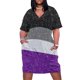 thumbnail image 1 of Vestido de mujer con bolsillo suelto y fondo de bandera del orgullo asxual con purpurina falsa falda para mujer, 1 of 6