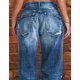 thumbnail image 5 of Jeans de pierna recta para mujer Dobladillo sin rematar rasgado Talle bajoAzul marinoPequeño, 5 of 5