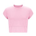 thumbnail image 5 of Womens Oversized Crop Tops Workout Short Sleeve Round Neck T Shirts Summer Casual Loose Fit Basic Tee Shirts, 5 of 5