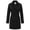 Black, variant on Women's Double-Breasted Trench Coat, Mid-Length Windproof Belted Overcoat with Water-Resistant Fabric for Travel & Office Black(hood) Medium