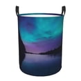 thumbnail image 1 of Balery Night At Lake Aurora Cesta de ropa redonda con asas, impermeable, independiente, para ropa, juguetes, dormitorio y familia-Small, 1 of 6