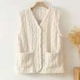 thumbnail image 2 of GigrtiJin Women Fleece Lightweight Vest Fall Winter Sleeveless Warm Button down Fuzzy Jacket Outerwear Fashion Coat, 2 of 7