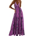 thumbnail image 1 of Gibobby Vestido de gasa de verano para mujer Vestido largo floral sin mangas con cuello en V para mujer Vestido largo bohemio de playa(Morado,M), 1 of 5