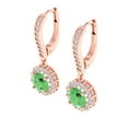 thumbnail image 2 of Clara Pucci 2.235Ct Green Round Cut VVS1 Lever Back Drop Dangle 14k Solid hypoallergenic Gold Designer Earrings For April, 2 of 7