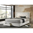 thumbnail image 2 of White Faux Leather Storage Platform Bed with Faux Crystals in Full, 2 of 3