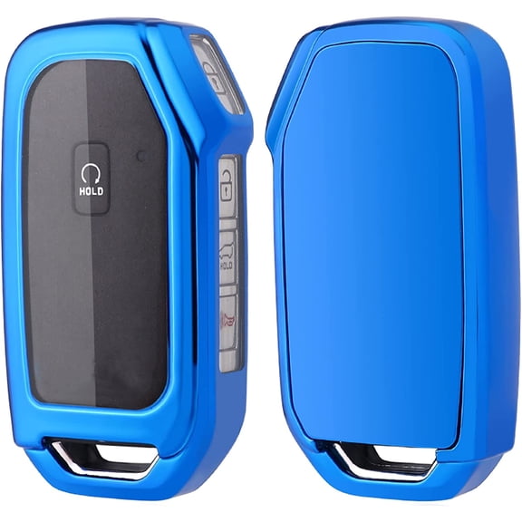 Key Fob Cover Compatible with Kia Ceed Cerato Forte Niro Seltos Sorento Soul Sportage 2018-2024 4 Button Keychain Case Holder Protector,Blue