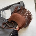 thumbnail image 2 of Bolso con borla de media luna para mujer, bolso bohemio con correa ajustable, bolso de media luna para mujer, 2 of 8