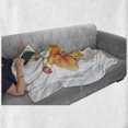 thumbnail image 6 of Floral Soft Flannel Fleece Blanket, Orchid Petals Wild Flower Exotic Fragrance Pure Florets Watercolor Tribal, Cozy Plush for Indoor and Outdoor Use, 50" x 70", Red Yellow Marigold, by Ambesonne, 6 of 6