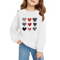 thumbnail image 2 of Mercatoo Girls Valentines Day Pullover Sweatshirt Heart Graphic Print Prepp1 Long Sleeve Crewneck Tops Youth Cute Soft Tees, 2 of 7