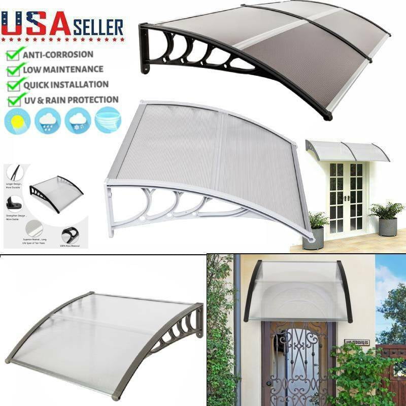 DIY Window Canopy Door Awning Sun Shade Rain Cover UV Protect Patio Outdoor 