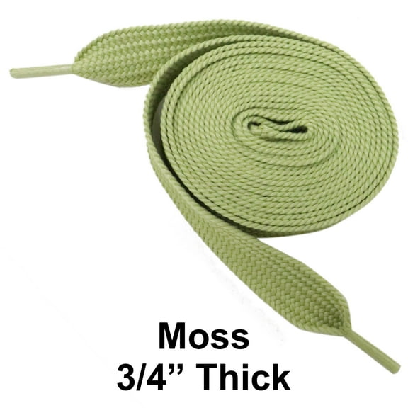 Moss Thick 3/4" Width Flat Athletic Sneaker 54 Inch Shoelaces
