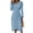 Blue, variant on Women's Surplice Midi Dress with Long Sleeve Ruffled Sheer Details Decorative Button 100% Polyester for Everyday Wear