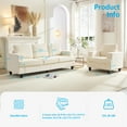 ZAFLY 2 Piece Living Room Furniture Set with Solid Wood, Chenille Couch ...