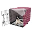 thumbnail image 5 of Fruits Dog Crate Cover, Scribbles Circle Berry Branches Harvest Season Summer Eat Graphic Print, Easy to Use Pet Kennel Cover Small Dogs Puppies Kittens, 7 Sizes, Peach and Dark Magenta, by Ambesonne, 5 of 6