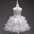 thumbnail image 2 of URMAGIC 3-10Y Child Girls Sleeveless 3D Lace Flower Princess Dress Ruffles Bridesmaid Wedding Birthday Dresses, 2 of 9