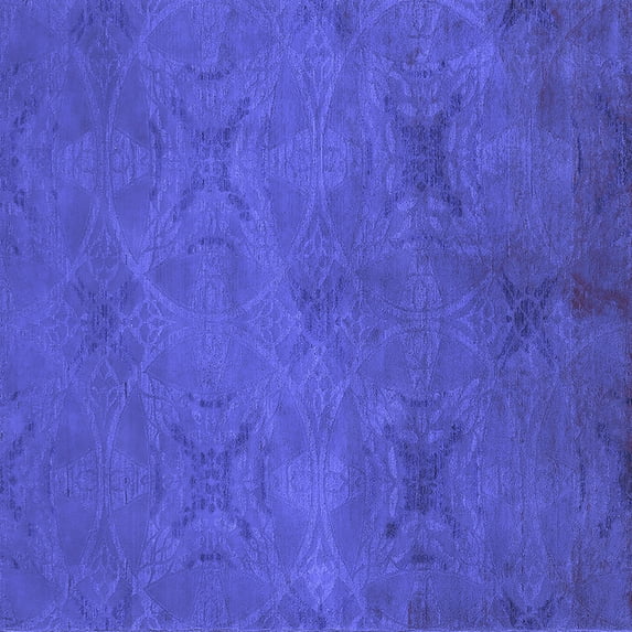 Ahgly Company Indoor Square Oriental Blue Industrial Area Rugs, 3' Square