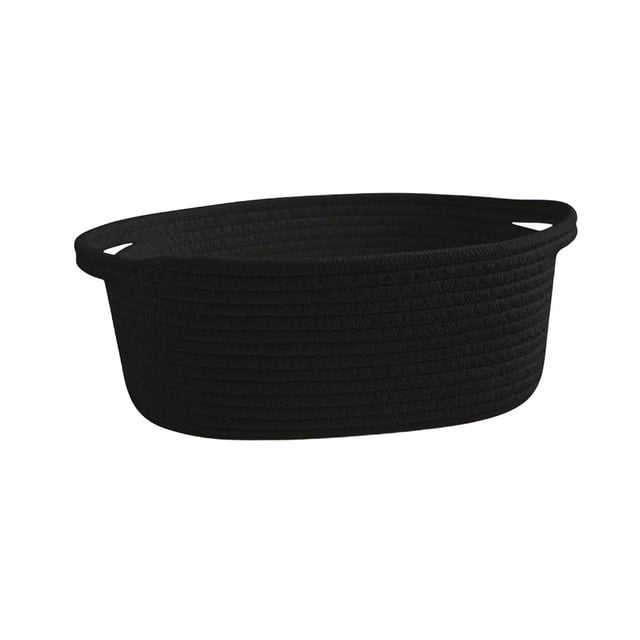 GUOOL Cotton Rope Basket Shelf Basket for Remotes Key Makeup Holder Container Desk Black