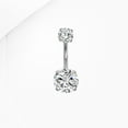 thumbnail image 2 of Stainless Steel Belly Button Ring Silver Piercing Jewelry for Women 0.63x0.39x0.2x0.32in, 2 of 5