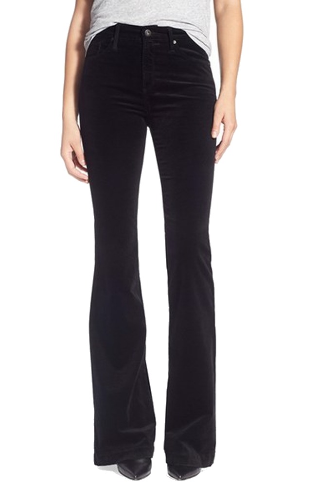 black corduroy flare jeans