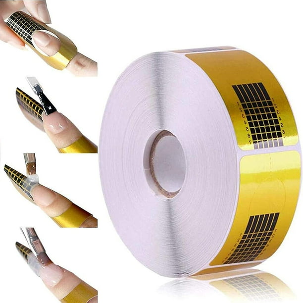 500 Pieces Nail Art Tips Extension Stickers, Self-Adhesive Nail Form with Number, for UV Gel Nail Extension (1 Roll)