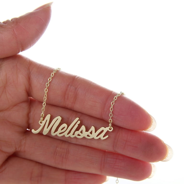18k Gold Plated Signature Handwritten Melissa Name Necklace Jewlery Best Friend Gifts