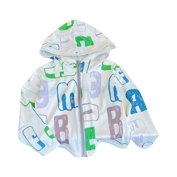 Bovxnpu Boys Girls Tops Lightweight Long Sleeve Zip Up Hoodie Jacket, Girls Graphic Thin Zip-Up Hoodie Sun Protection Jacket Hooded Shirt Pockets Running Outdoor 5-6 Years