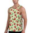 thumbnail image 2 of Easygdp Strawberry Floral Men's Tank Top, Sleeveless Muscle T Shirts, Breathable, Quick-Dry, Loose for Gym, Running, Fitness - 4X-Large, 2 of 9