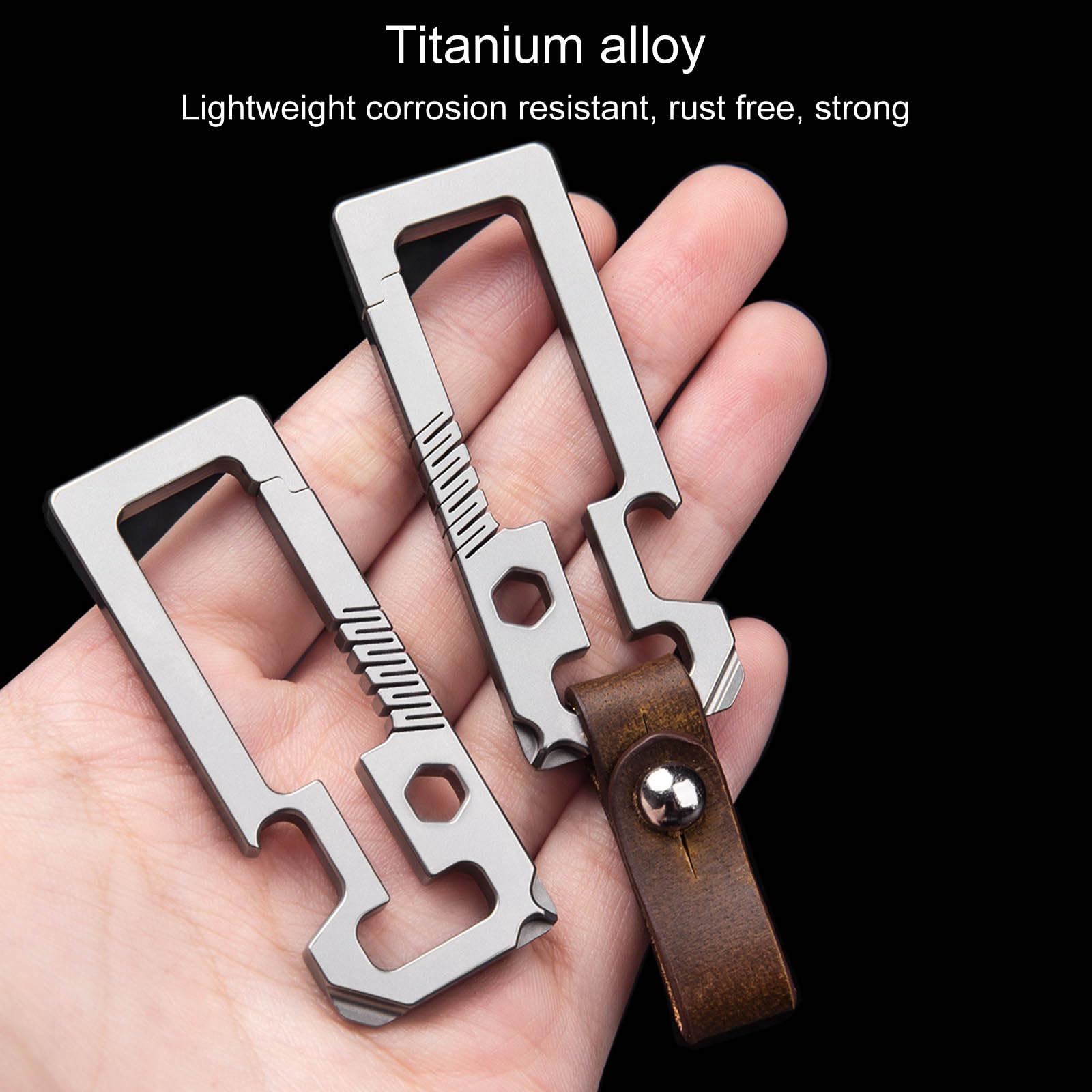 Fazipu Titanium Carabiner Keychain Clip, Quick Release EDC Key Holder Organizer with Key Ring