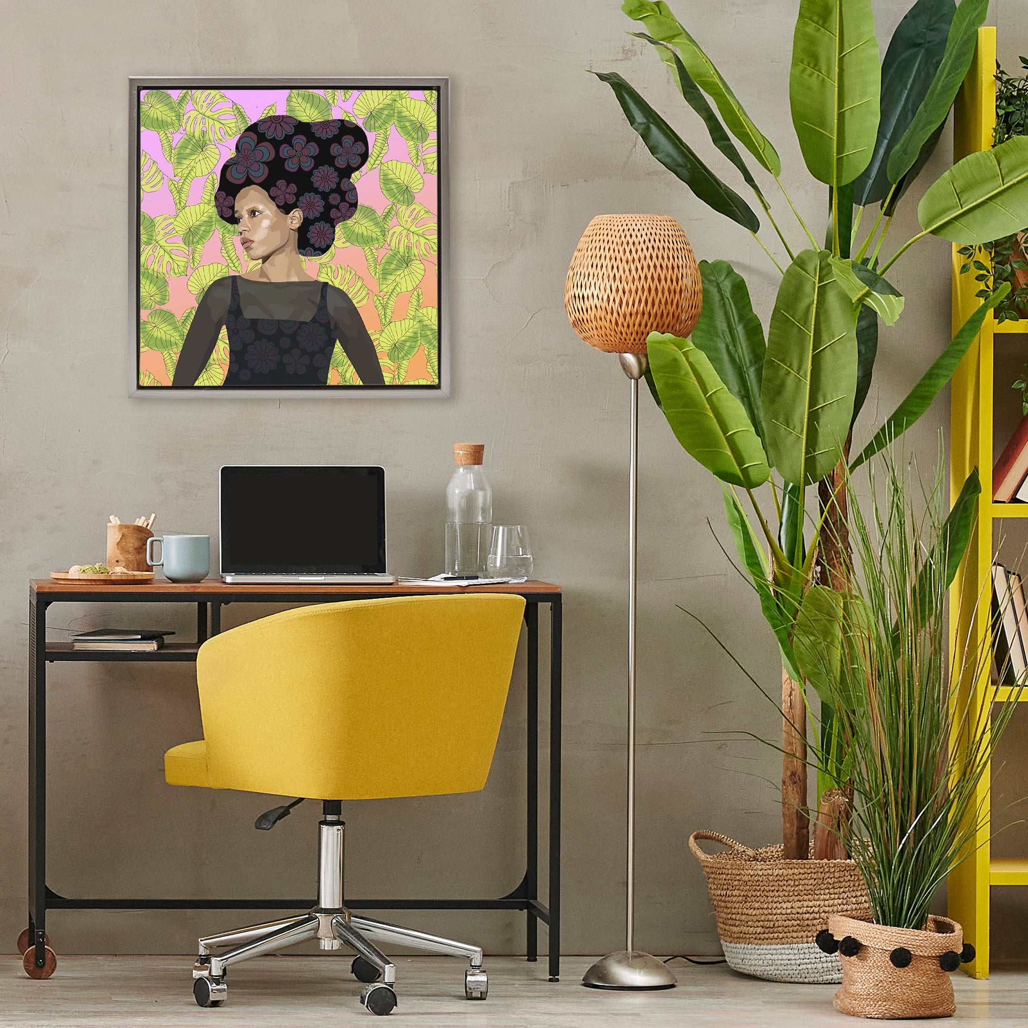 Stupell Industries Whispers Of Bloom Gray Framed Floater Canvas Wall Art, design by Lynnda Rakos