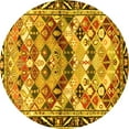 thumbnail image 1 of Ahgly Company Indoor Round Persian Yellow Traditional Area Rugs, 3' Round, 1 of 4