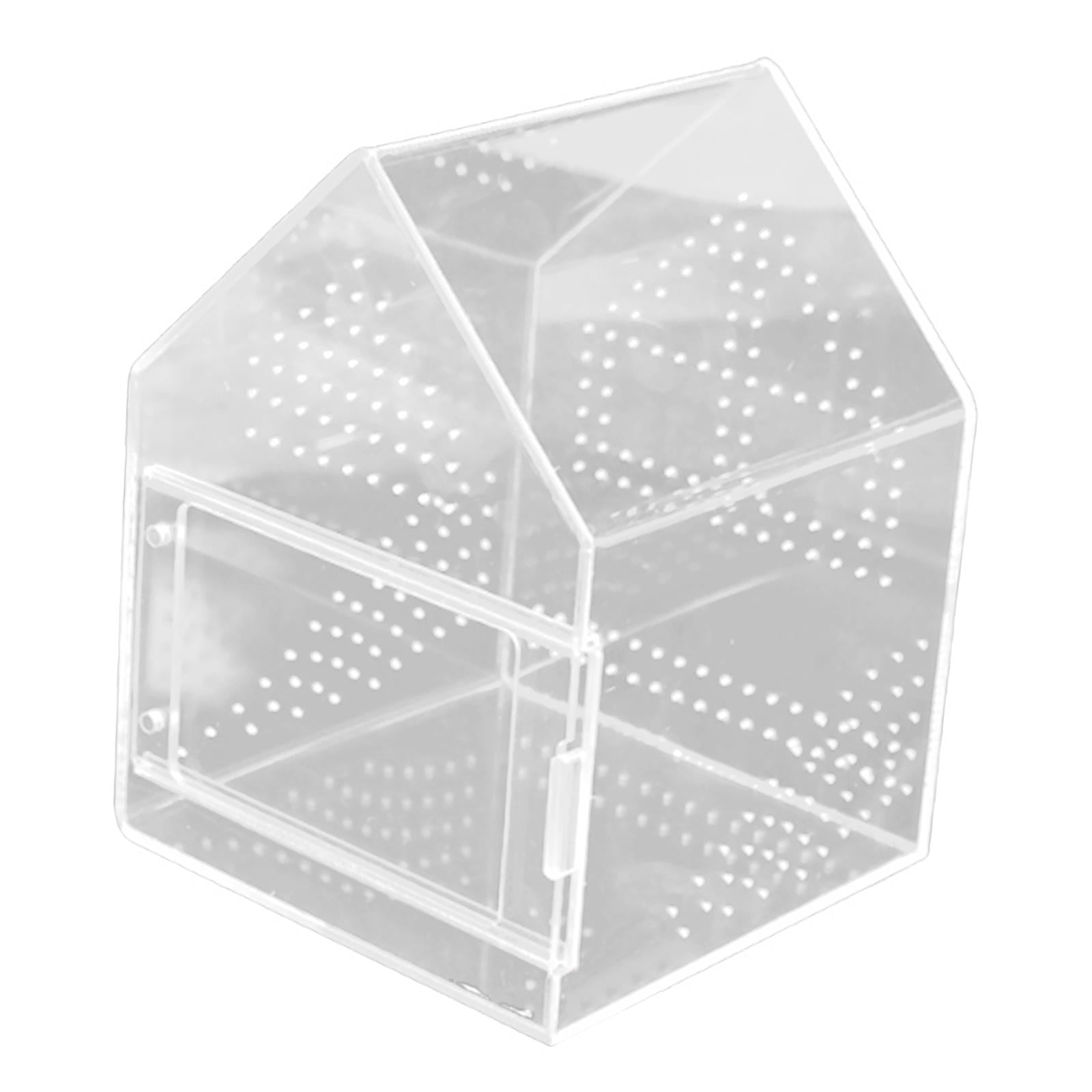 Jumping Spiders Enclosure Small Acrylic Terrarium with Easy-clean Surface for Pet Insects and Mini Reptiles