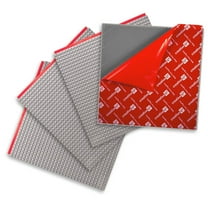 Creative QT MakerBase - Peel-and-Stick Building Blocks Baseplates 10”x10” for All Major Brands of Toy Building Sets, Sturdy Stacking Blocks Table Base, Gray