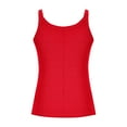 thumbnail image 5 of Fanxing Red Womens Boat Neck Camisole Xs Spaghetti Strap Tank Tops Summer Basic Crop Tops （Women's Petite XS-2XL), 5 of 7