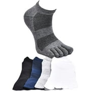 MOHSLEE Men's No Show Toe Socks Breathable Soft Athletic Five Finger Sock 5 Pack