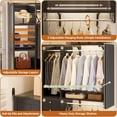 thumbnail image 6 of Closet System with Corner(3 Sets), iSunirm 90.5 inch Closet Organizer System with Wood Drawers, Hanging Rods, and Shelves, Reversible Walk in Closet System for Bedroom, 90.5"L*90.5"W*80"H, Black, 6 of 8