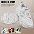 thumbnail image 2 of WASHWEPE Chunky Sneakers 1 Pair White Pu Material Classic Style Pressure Reduction Wear 9.825Inch For Women, 2 of 8