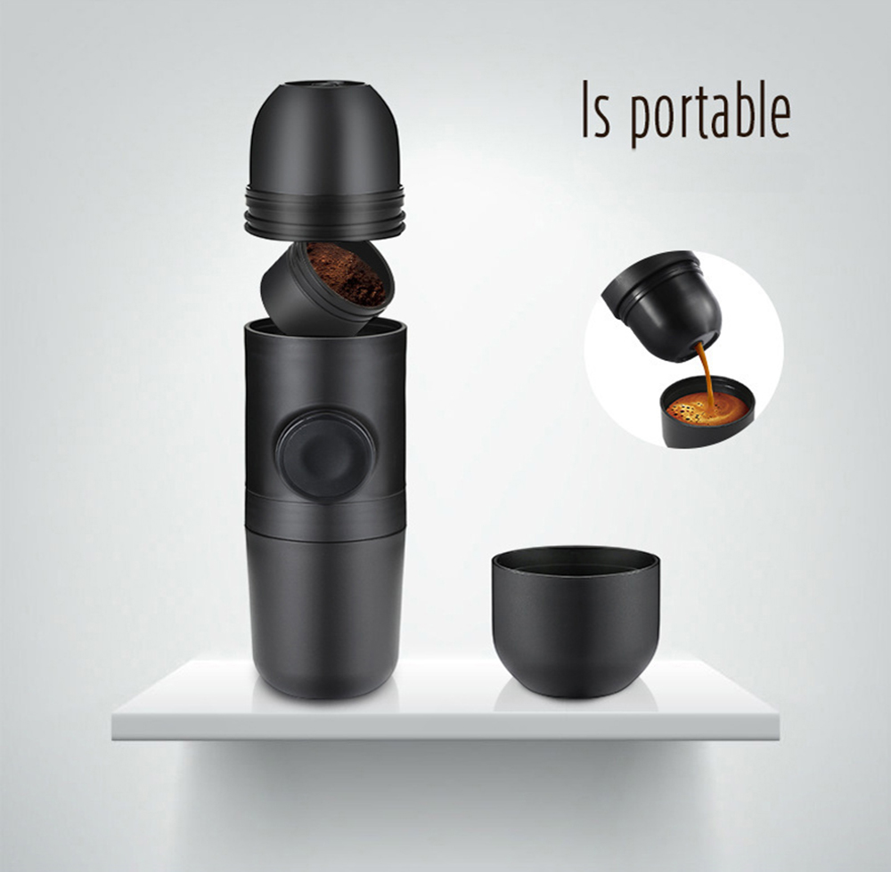 Techtongda Portable Manual Coffee Maker Espresso Maker Capsule Coffee Machine Suitable for Travel, outdoor, Home and Office