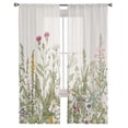 thumbnail image 3 of Plants Flowers Leaves Curtain Window Tulle For Living Room Bedroom Kitchen Chiffon Sheer Window Treatment rations, 3 of 7