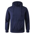 thumbnail image 2 of Mens Hoodie Long Sleeve Drawstring Solid Loose Fit Hooded Sweatshirt Trendy Fall Winter Soft Comfy Casual Pullover Top with Pocket Navy L, 2 of 5