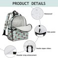 thumbnail image 4 of Football Stripe Blue Pattern Cute School Backpack Bag for School with Padded Back and Adjustable Shoulder Straps 15.25"x11.5"x5.25", 4 of 5
