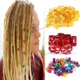 thumbnail image 4 of KUIZAP 50pcs 8mm Dreadlock Perles Réglable Cheveux Tresses Bagues Clips de Manchette Tubes Bijoux (Bleu), 4 of 4