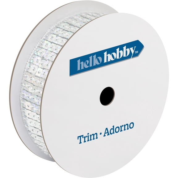 Hello Hobby Iridescent Sequin Sewing Trim, 7/8 in x 3 yd