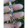 thumbnail image 4 of Diastar Jewels 14K Yellow Gold Finish Oval Cut Blue Cubic Zirconia Exclusive Tennis Bracelet, 4 of 4