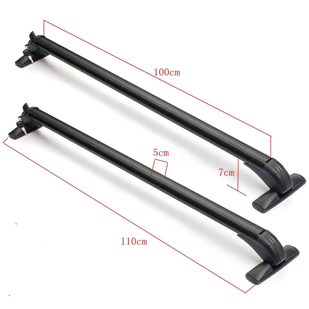 Universal Aluminum Car Roof Rack for 4/5-Door Cars,165.34lbs Load,Black,Ratchet Tensioners,Direct Replacement,Easy Install