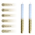 thumbnail image 3 of FCMSHAMD 8.46 inch White Gold Dripless Taper Candles Smokeless Christmas Candles Pack of 2, 3 of 6