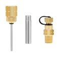 thumbnail image 1 of Adaptador de manómetro Roastove Brass 1/4 NPT hembra con funda de acero inoxidable, 1 of 6