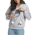 thumbnail image 3 of Cat Dog Pouch Hoodie Pet Carrier Sweatshirt Large Pocket Pullover Shirt for Women Animal Holder Cute Tops, 3 of 6