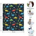 thumbnail image 4 of DarkBlue Dinosaurs Clouds Palms Pattern Blanket,Comfortable Soft Flannel Throw Blanket,All Season,Warm Lightweight Blankets for Sofa Bed Couch Living Room Chair,30"x40", 4 of 4