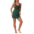 thumbnail image 2 of INSPIRE CHIC Camisón de Lencería para Mujeres Noche de Encaje Deslizamiento Completo Pijama Vestido M Verde, 2 of 6