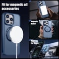 thumbnail image 5 of for iPhone 13 Pro Max Case & iPhone 12 Pro Max Case, 360° Rotatable Magnetic Ring Stand, Compatible with MagSafe, Military Grade Protection Shockproof Slim Translucent Matte Back Cover, Blue, 5 of 14